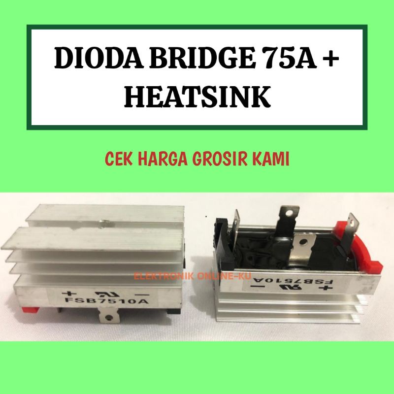 DIODA BRIDGE KIPROK 75A + HEATSINK