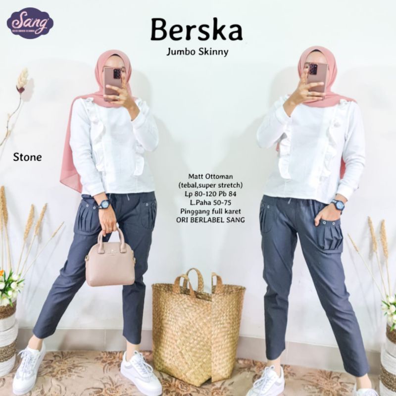 CELANA BAGGY PANTS TWILLBERSKA JUMBO SKINNY BY SANG LABEL - CELANA JUMBO WANITA - CELANA PANJANG