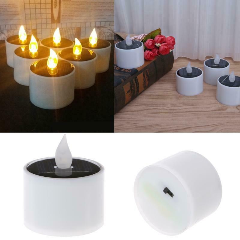 Lampu Lilin Led Tenaga Surya Bahan Plastik Untuk Dekorasi Natal / Pernikahan
