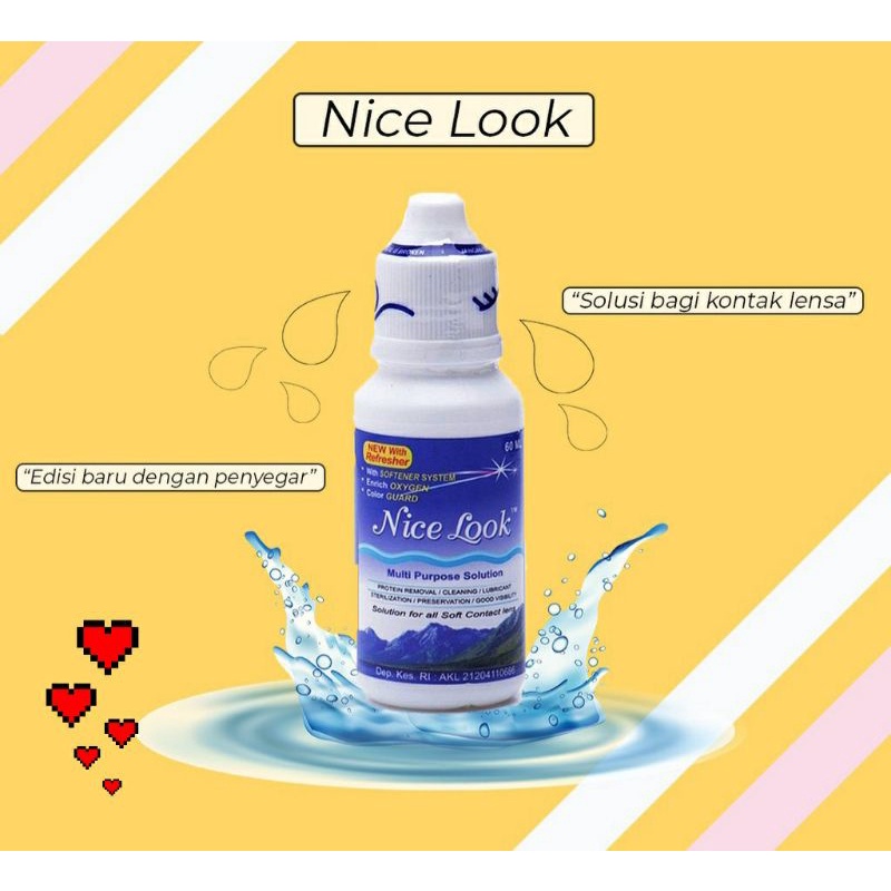 [IZIN KEMENKES] Air Softlens Cairan Softlens Nice Look Cairan Pencuci Softlens Perendam Softlens