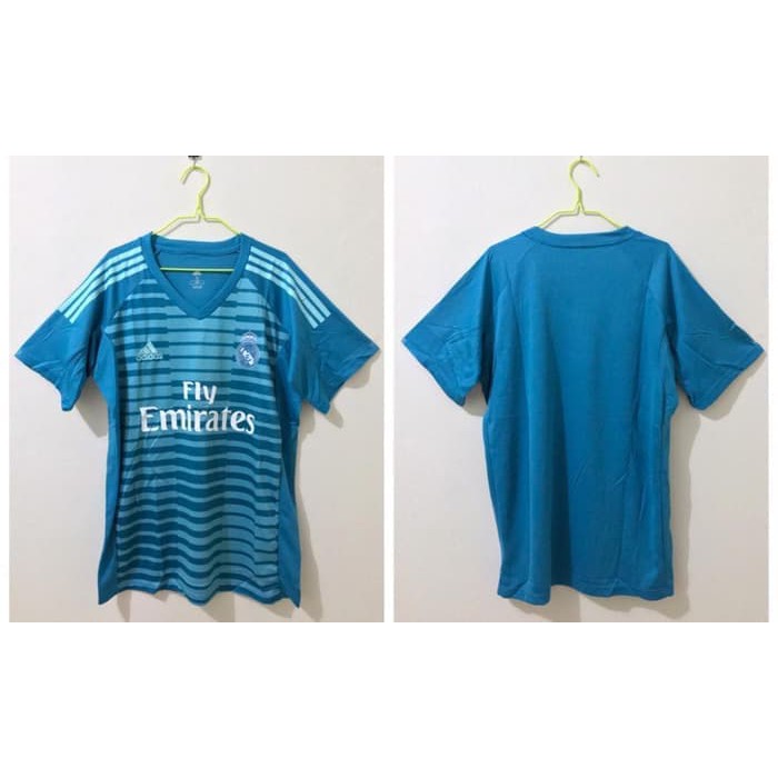 JERSEY BOLA REAL MADRID GOALKEEPER GK BIRU 2018/2019 GRADE ORI