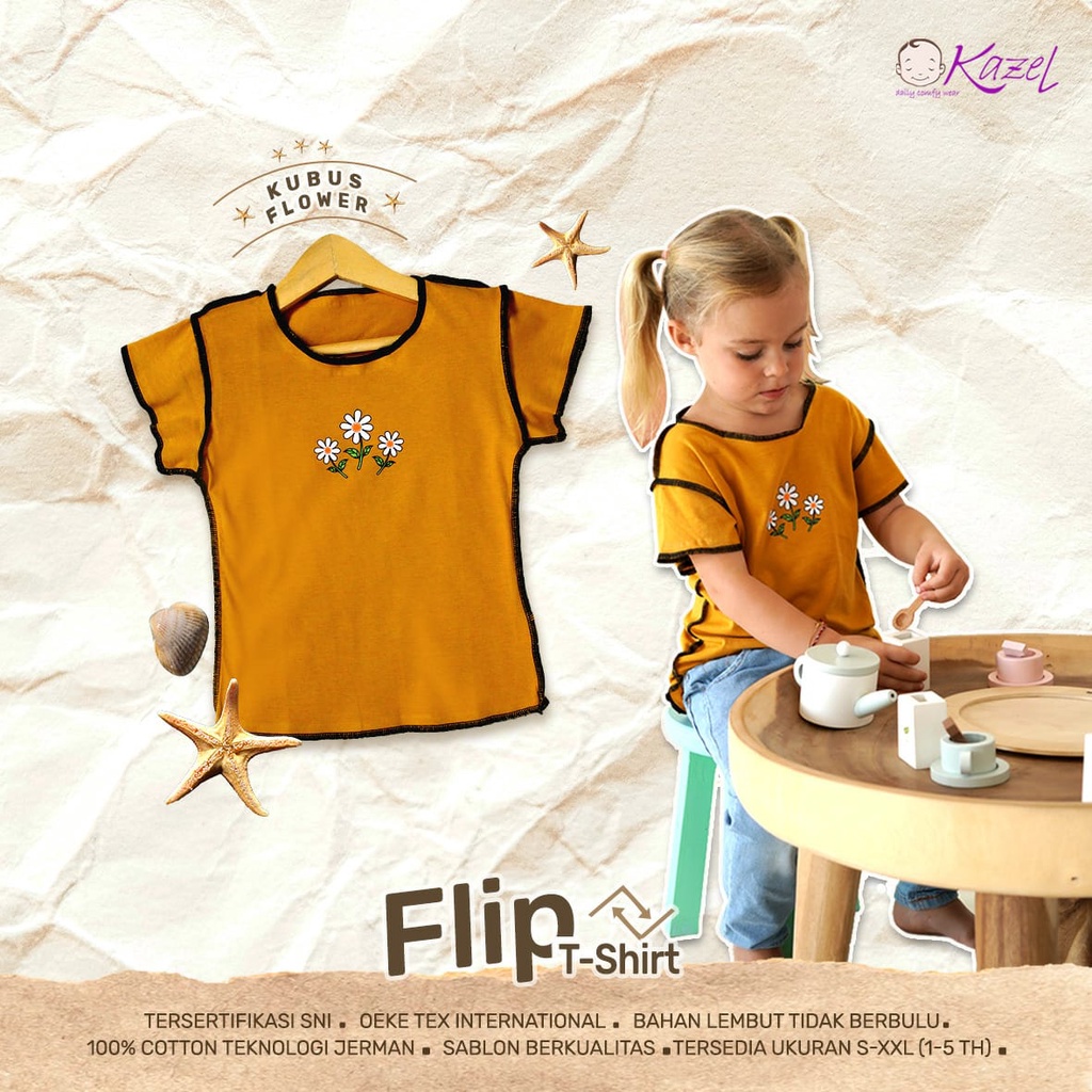 Kazel Tshirt Flip - Kaos Anak Perempuan - Satuan