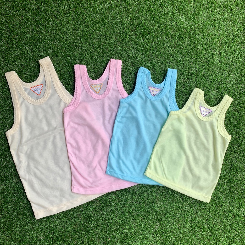 6 Pcs Singlet Anak Latif Katun | Kaos Dalam Bayi Unisex Al Latief Sunflower Pakaian Underwear | Sguna Grosir Setengah Lusinan