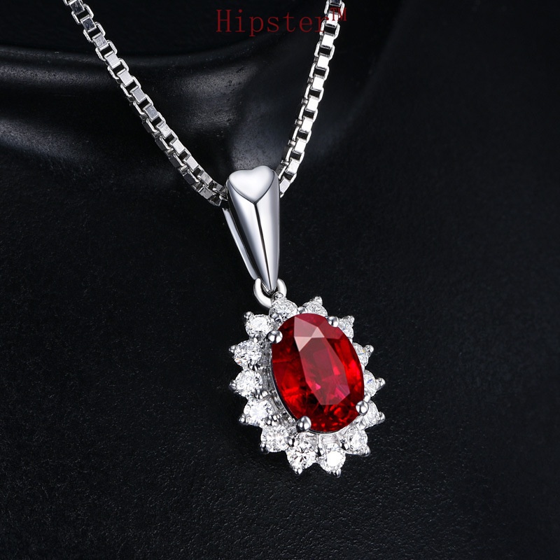 Fashion Elegance Retro Clavicle Chain Colored Gemstone Pendant