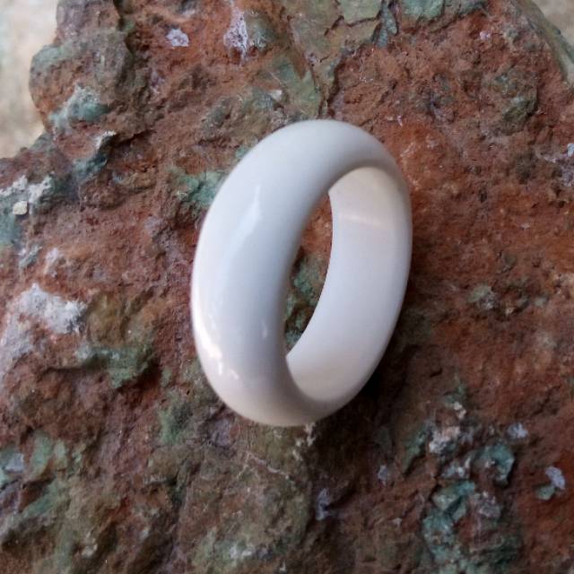 Ring Cincin Natural Giok Salju Aceh Model Oval Super Quality