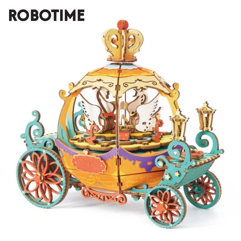 ROLIFE Robotime DIY Music Box Pumpkin Carriage AM41 Perfect Gift For Your Love One