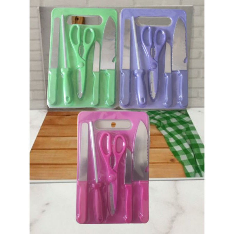 Pisau talenan 1 set stainless rijek talenan saja