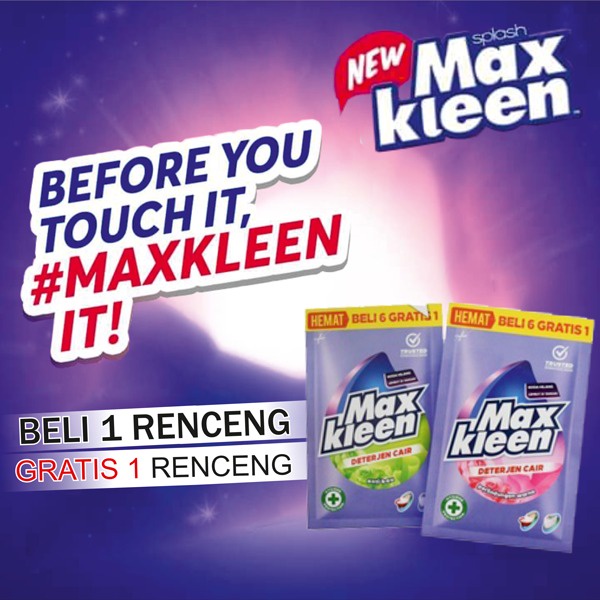 Max kleen Deterjen Cair Antibacterial Agent - Color Protection Renceng 30 ml