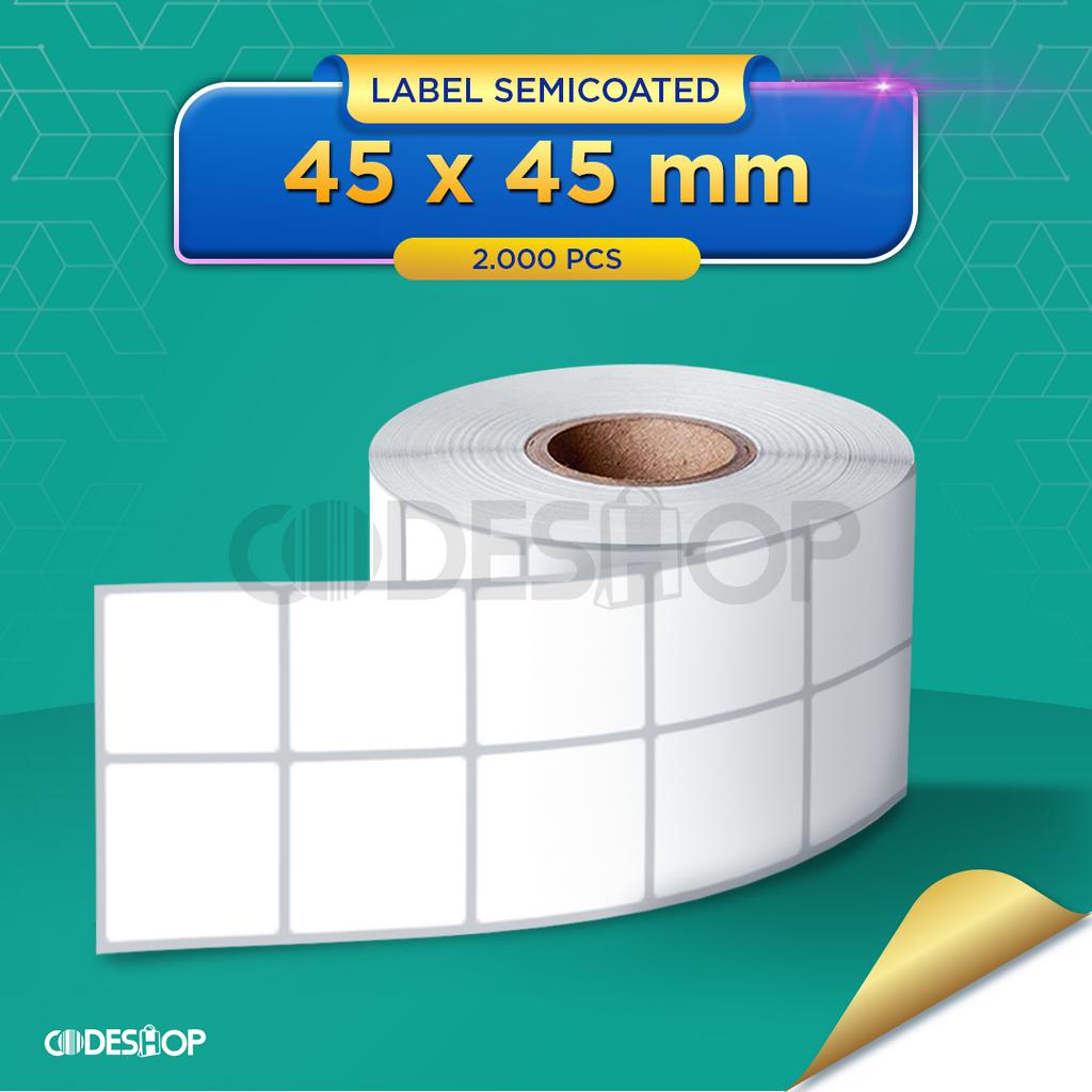 Stiker Label Semicoated  45x45mm 2 Line isi 2000 Pcs Core 1&quot;Gap Perforasi