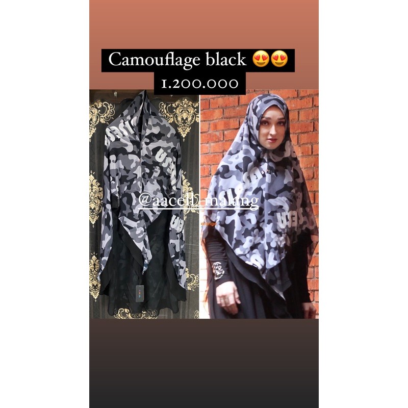 sisesa Berkha Sisesa Khimar Camouflage black nwt