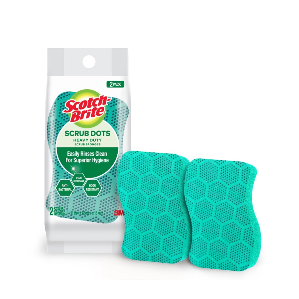 SPONS SABUT CUCI PIRING SCOTCH BRITE SCRUB DOTS HEAVY DUTY SD-HD ISI 2