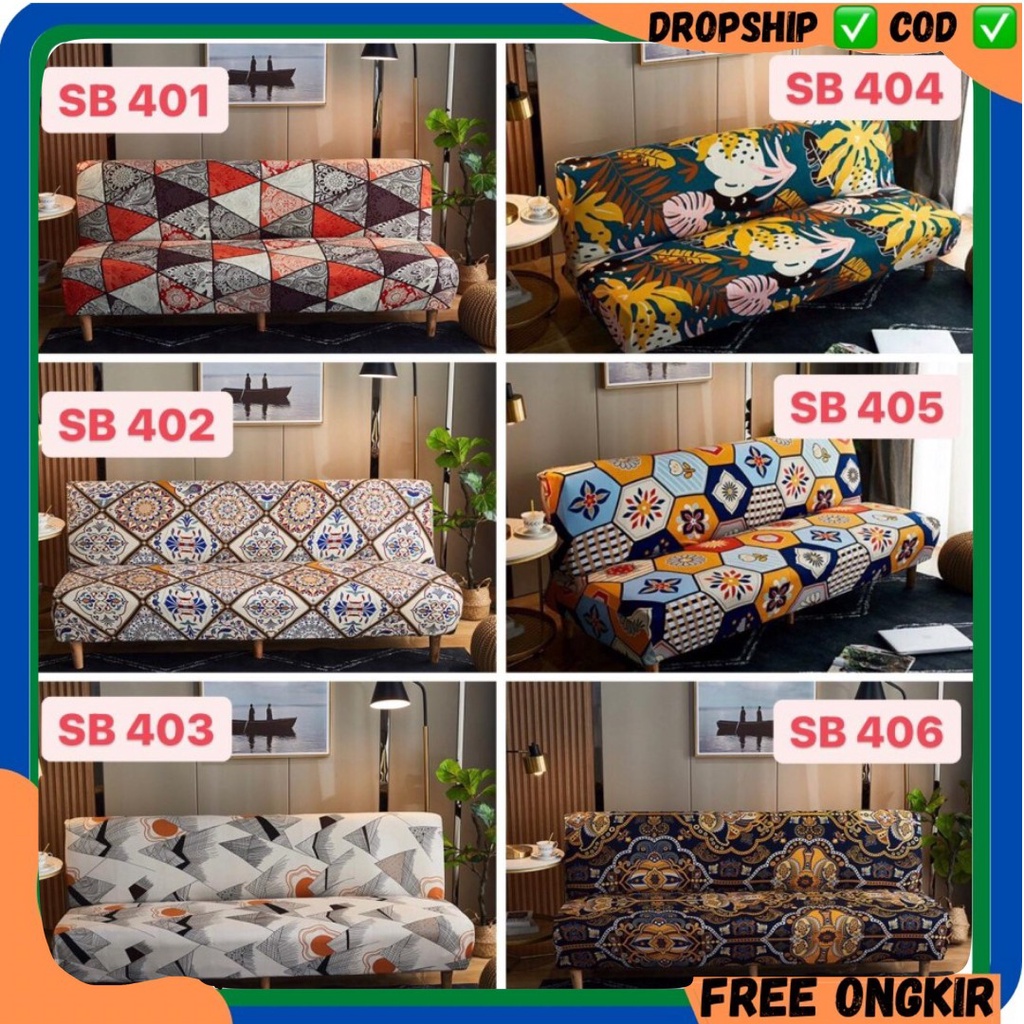 Cover sofa bed ukuran 160-190cm motif 401-503