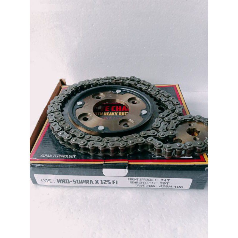 GEAR SET GEAR PAKET SUPRA X 125 FI 14T-39T 428H-106 HEAVY DUTY