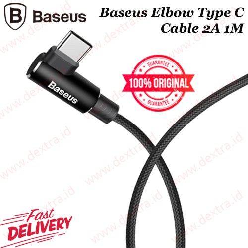 Kabel Data Type C Baseus Elbow Type C Cable 2A panjang 2M