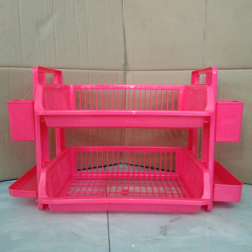  Rak  Piring  Plastik  Multi Kitchen Susun  2  Shopee Indonesia