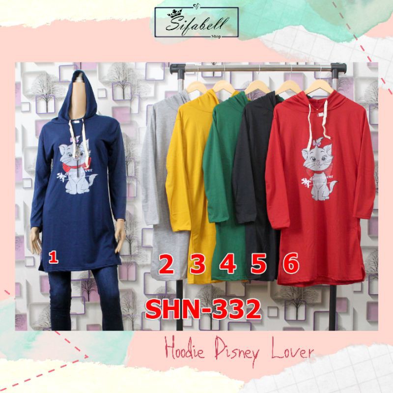 Sweater Wanita Hoodie Lengan Panjang Motif Kucing SHN332