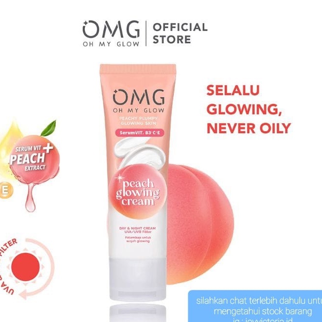 OMG PEACH SERIES OH MY GLOW CREAM / KRIM WAJAH PEMUTIH 25GR KOSMETIK