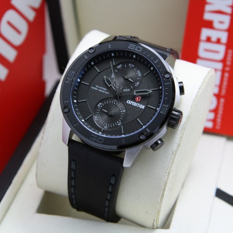 Jam Tangan Pria Expedition E 6821 Sport Leather Strap Original 100%