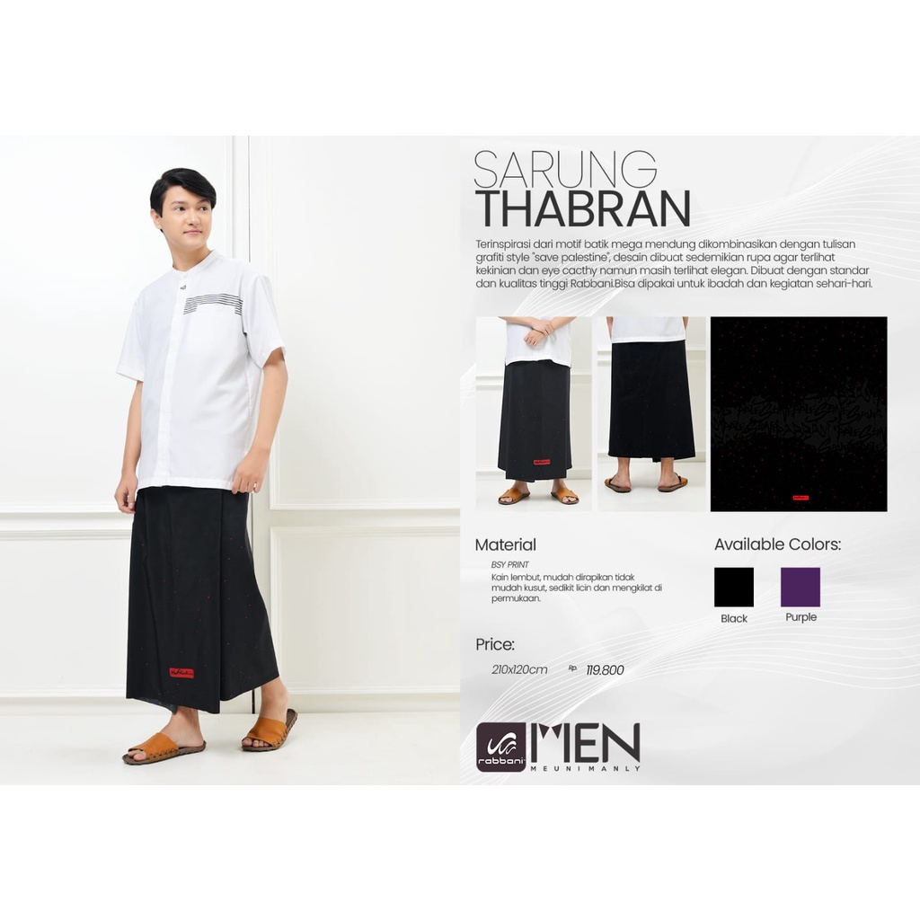 SARUNG RABBANI THABRAN BLACK / PURPLE