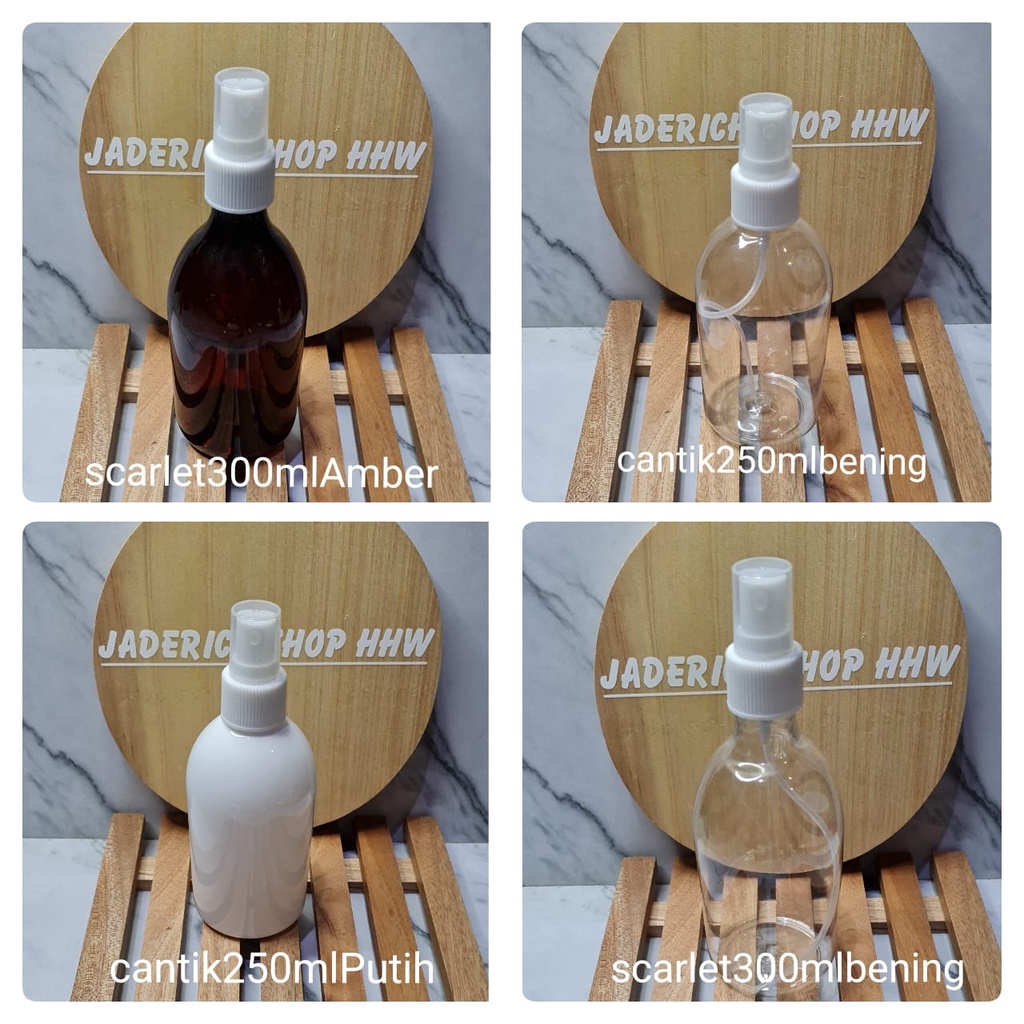 Botol Scarlet 300ml / Botol Cantik 250ml Tutup Pump/Spray