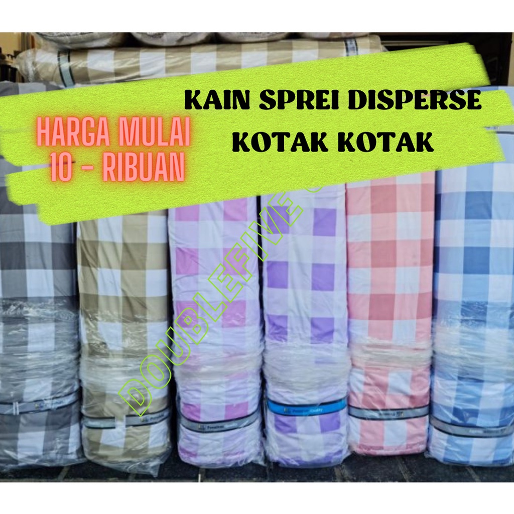 kain sprei dan gorden kotak emily aesthetic meteran murah lebar 240 cm bahan katun mikrotex grade A