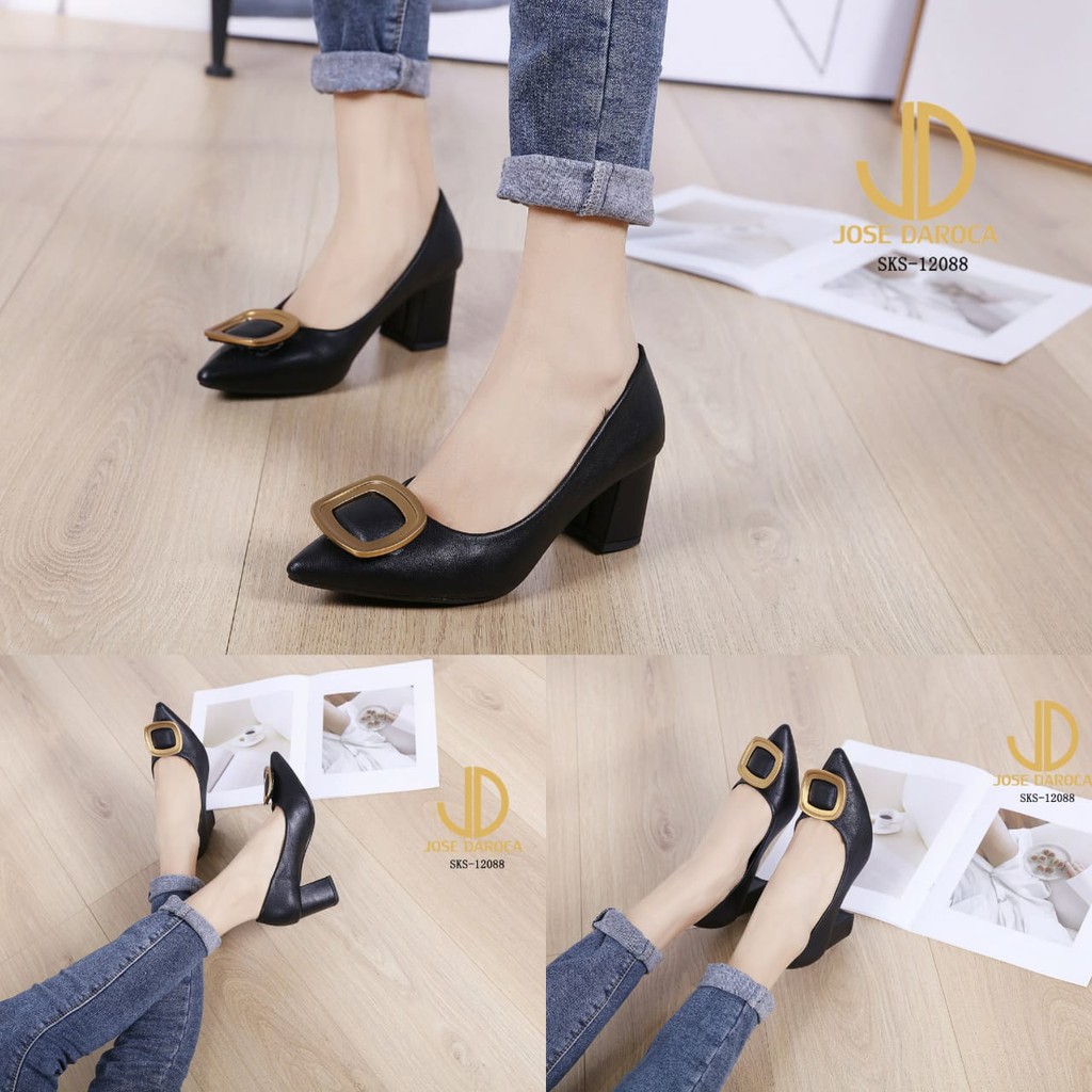 JOSE DAROCA Sepatu Hak Tinggi Platform Leather # SKS-12088 # Original