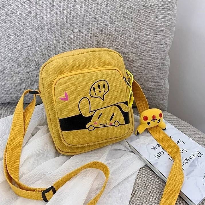 TAS SELEMPANG POKEMON POLOS CASUAL STYLISH GAYA BARU 2020 POPULER REMAJA UNISEX LAKI LAKI PEREMPUAN