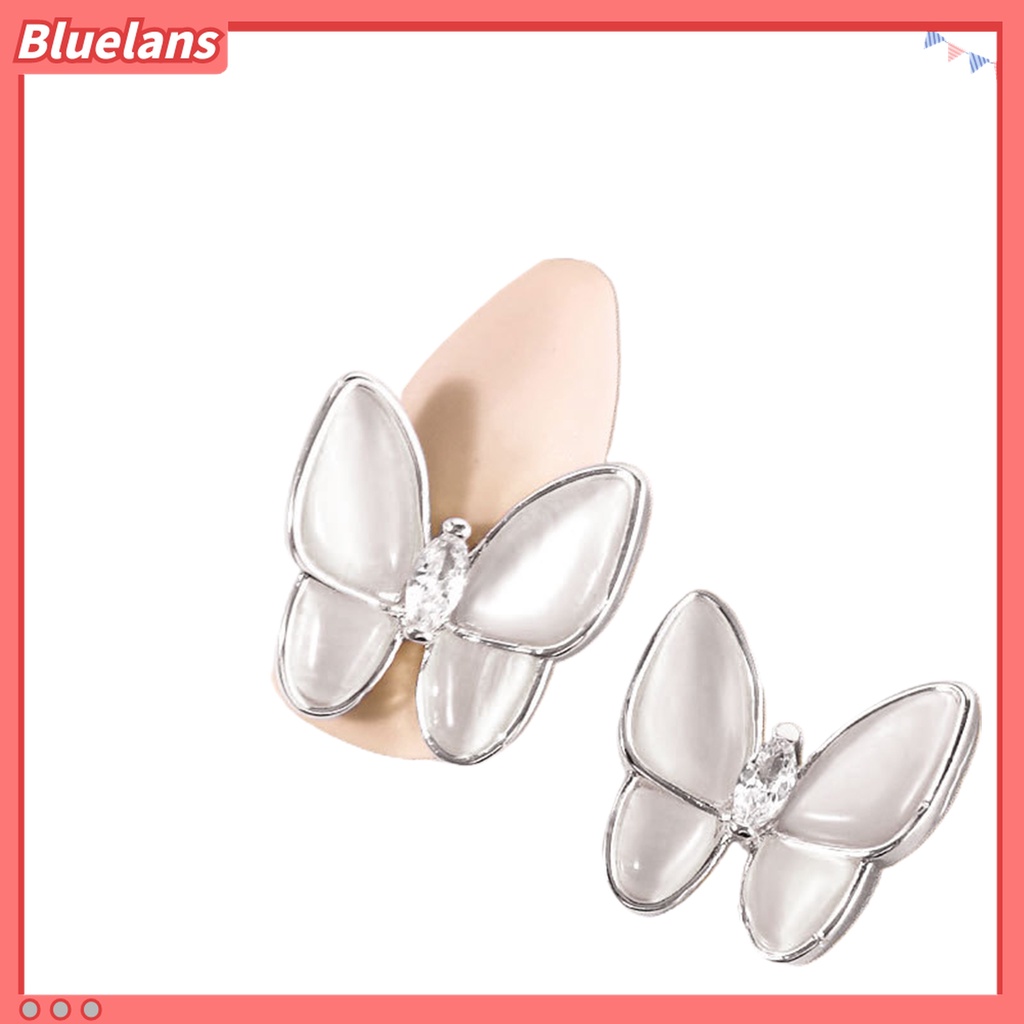 (In Stock) Kacamata Hitam Lensa Warna Warni ♡2pcs Kupu-Kupu Glitter Berlian Imitasi Untuk Dekorasi Nail Art DIY