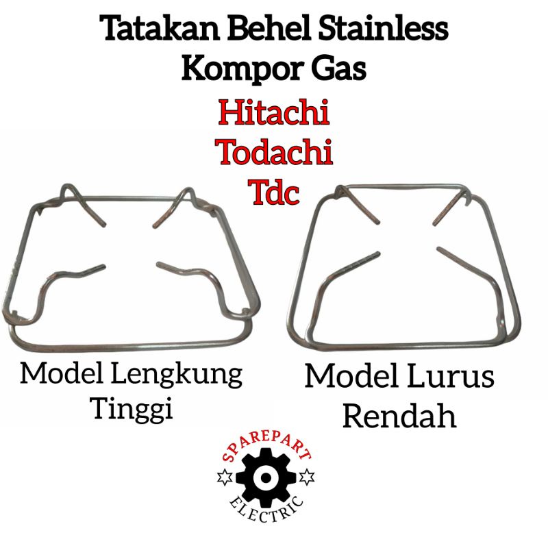 TATAKAN DUDUKAN BEHEL STAINLESS KOMPOR GAS HITACHI TODACHI TDC DLL