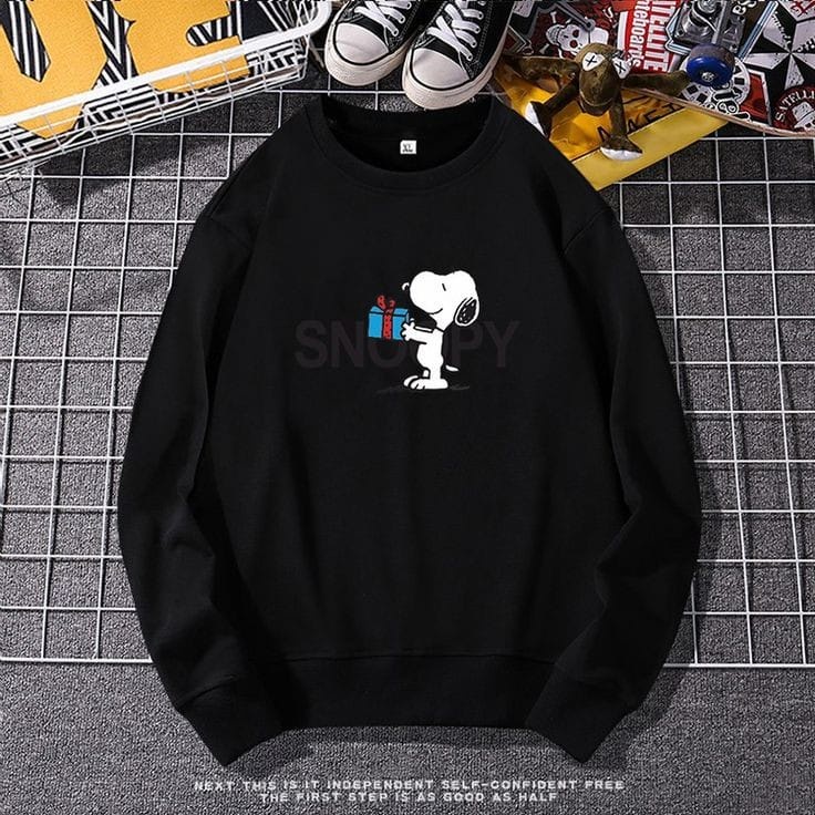 Snoopy Sweater Crewneck || Snoopy Basic Sweater Sz M - XL ( Pria &amp; Wanita )