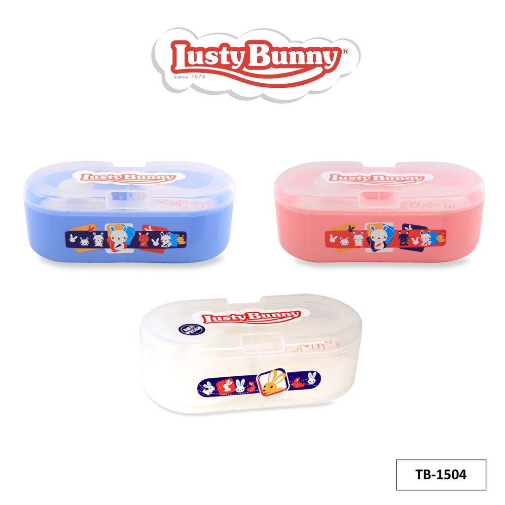 LUSTY BUNNY Baby Powder Case / Tempat Bedak Bayi Anti Pecah Double Isi 2 Puff
