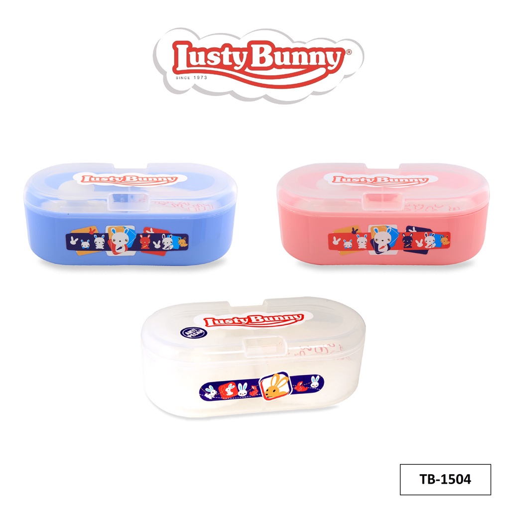 LUSTY BUNNY Baby Powder Case / Tempat Bedak Bayi Anti Pecah Double Isi 2 Puff