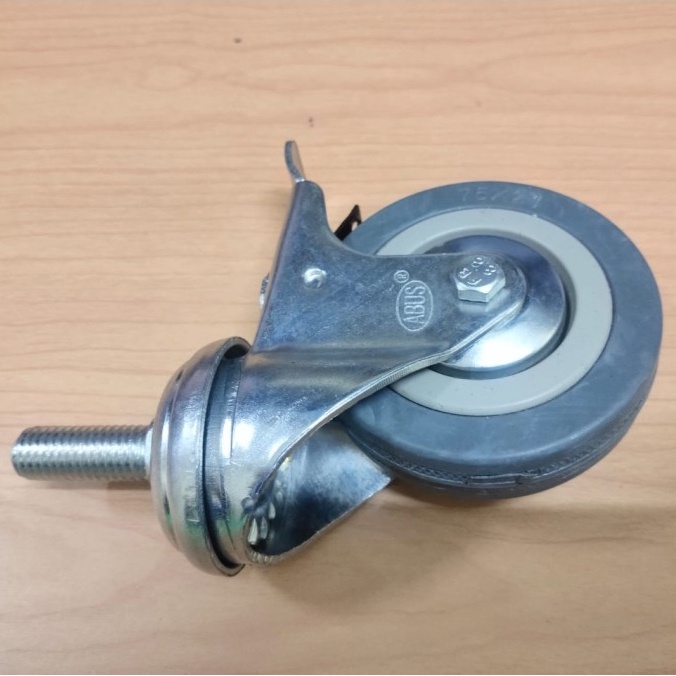 RODA GEPENG HH 3" BAUT + REM HITAM/RODA TROLLI/RODA LEMARI MEJA