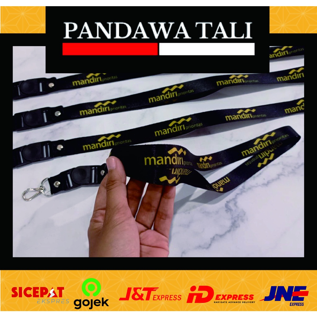 

Lanyard Bank Mandiri Hitam / Lanyard Custom Printing 2 sisi