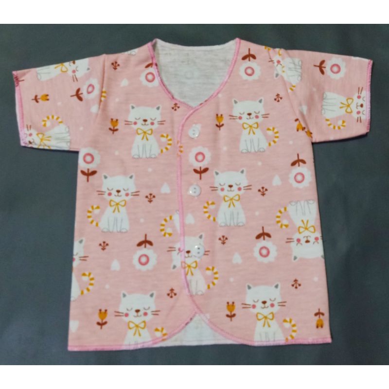 Baju Bayi Lengan Pendek SNI Y-Lin Warna PASTEL Size Newborn 100% Katun Halus Atasan Bayi Baru Lahir Lengan Pendek SNI Y-Lin