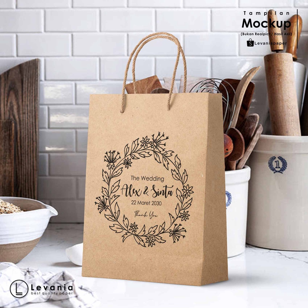

Size 13 x 6 x 16cm - Paperbag - Tas Kertas Coklat Wedding