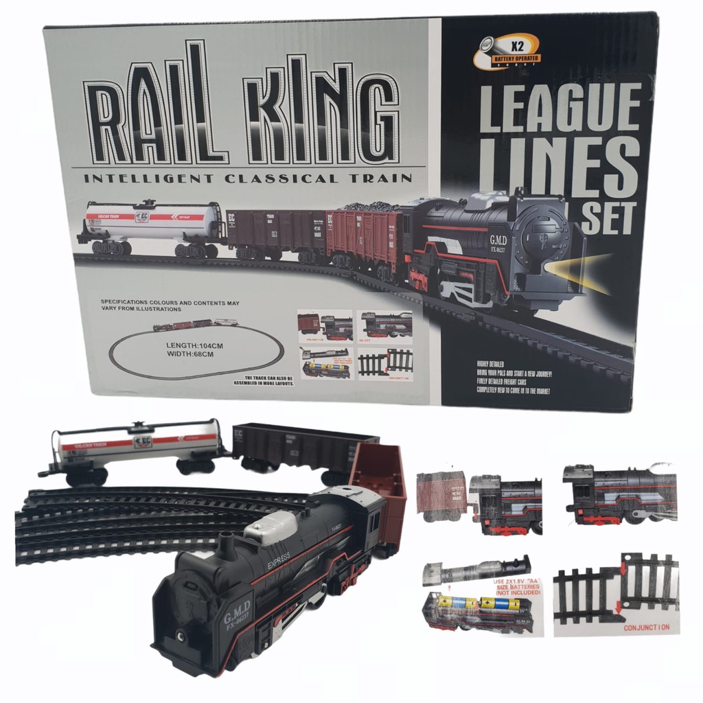 Toys Rail King Intelligent Classical Train Set TL01/Mainan Kereta Api/  Mainan kereta api berjalan