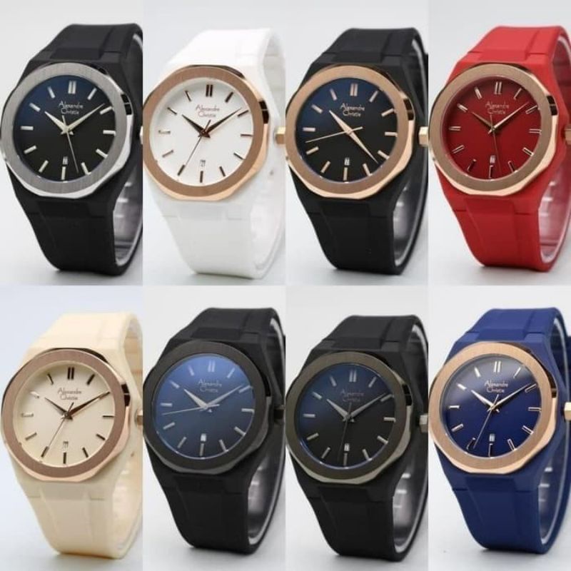 JAM TANGAN PRIA/WANITA ALEXANDRE CRISTI AC8613/AC 8613 RUBBER ORIGINAL