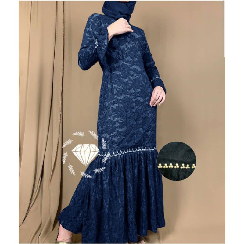 PCS MAXY NURHALIZA DUYUNG MUTIARA BRUKAT FASHION PAKAIAN WANITA DRESS GAMIS MAXI 5 UKURAN M L XL XXL 3XL MS ADA VIDEO REVIEW ASLI PRODUK