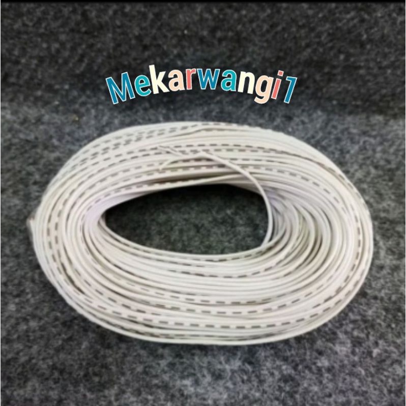 Kabel awg 2x18 0,12 awg 24 50meter putih strip hitam