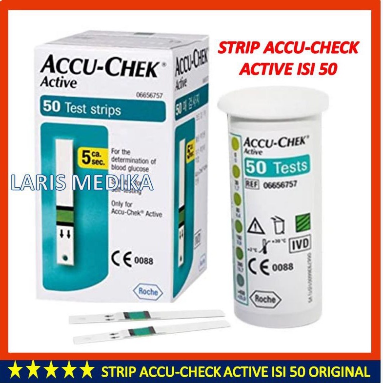 Accu Check Active Test Strip Isi 50 Strip Accu Check Active Test Strip / Strip Accu Check isi 50 Strip Strip Accu-Chek Active Isi Ulang Accuchek Refill Accucheck Refil Accu Check Active Accu Chek