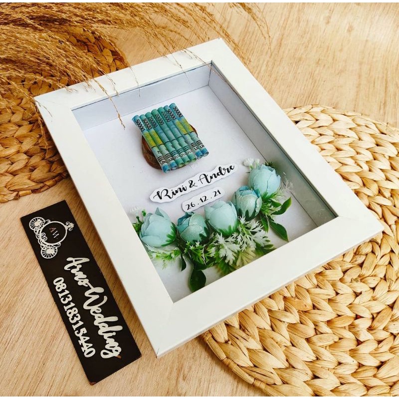 Bingkai Mahar 3D Pigura 3D Frame 3D Simbolis Mahar Uang Mahar Logam Mulia Mahar Pernikahan Box Nikah