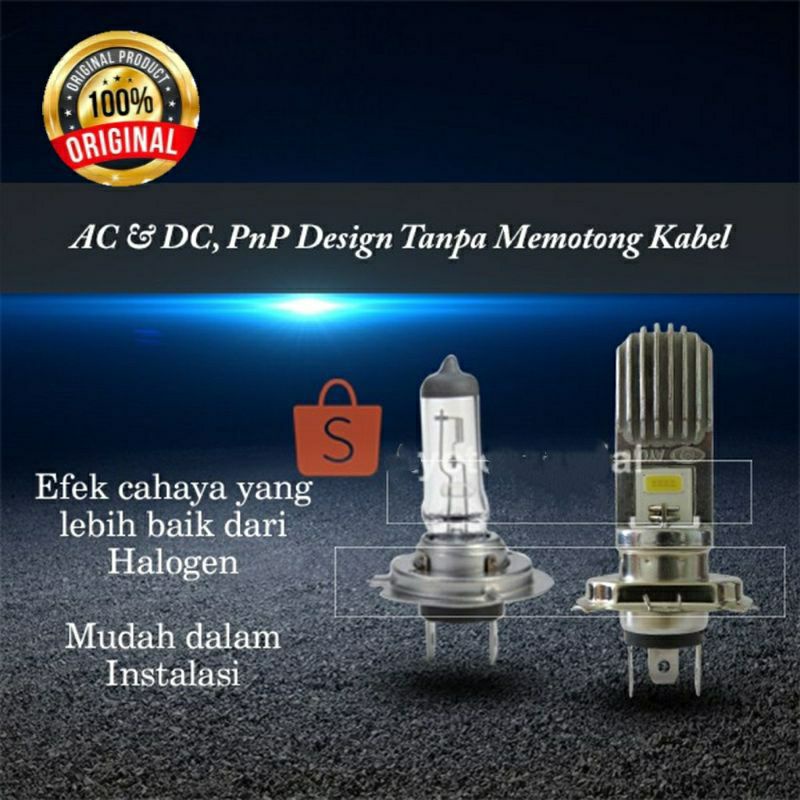 Lampu depan LED semua motor besar H4 ORIGINAL TURBO TERANG dan Scoopy F 1