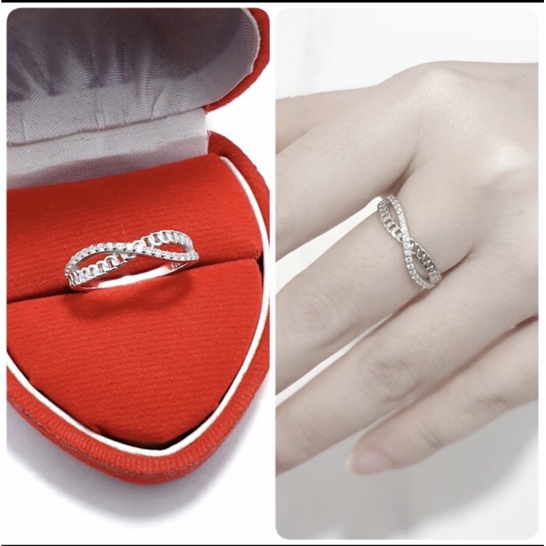 Cincin wanita cincin perak 925 lapis emas putih cincin cewek perak 925