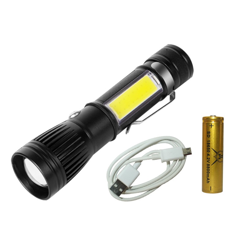EELIC LAS-W545 LAMPU SENTER LED + COB EMERGENCY RECHARGEABLE FLASHLIGHT ELECTRIC TORCH MULTIFUNGSI