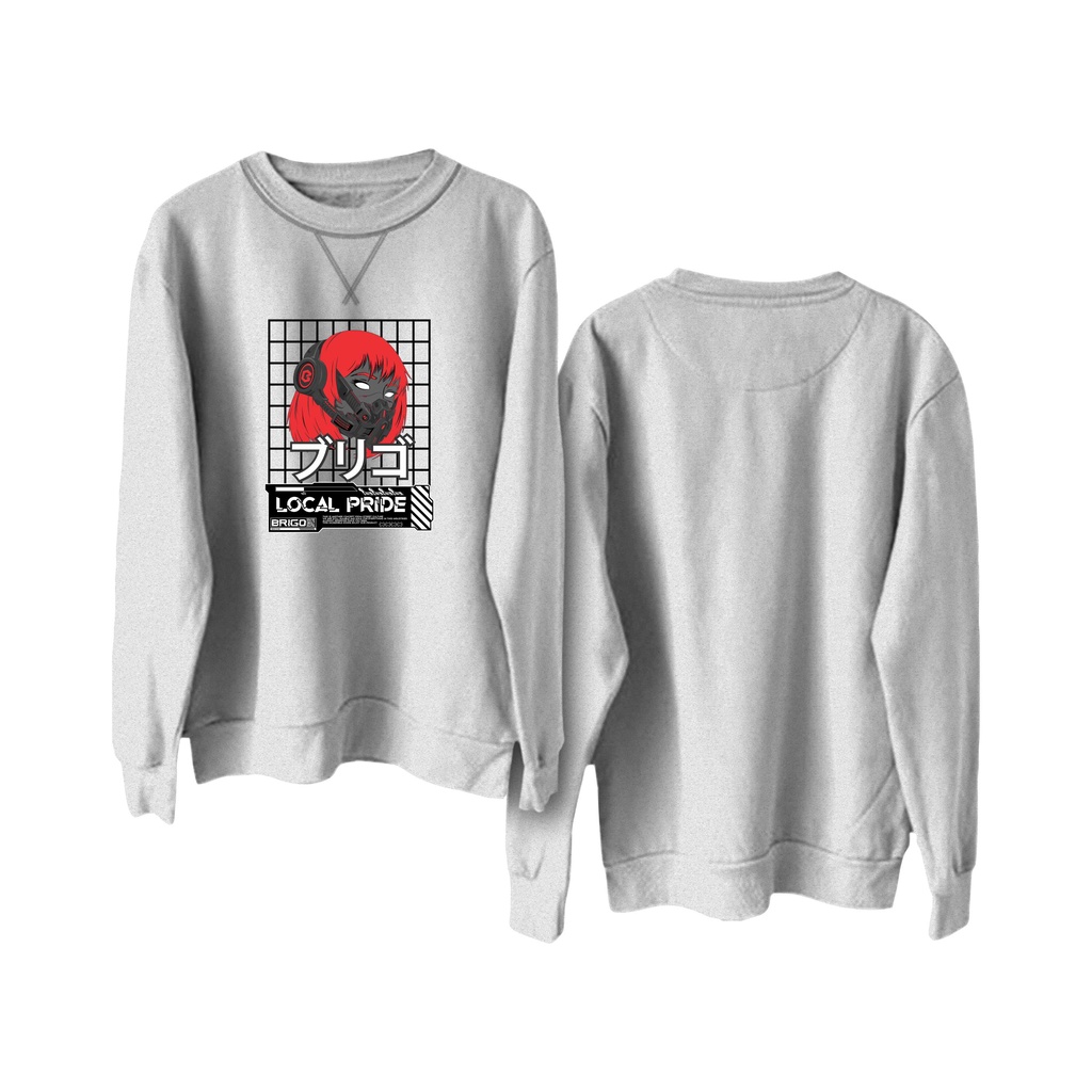 BRIGO Basic Sweatshirt  CYBERPUNK II Sweater Crewneck BRIGO CYBERPUNK Sablon DTF Fleece Cotton M-XXL (Pria &amp; Wanita) Free stiker&amp;Gantungan Kunci