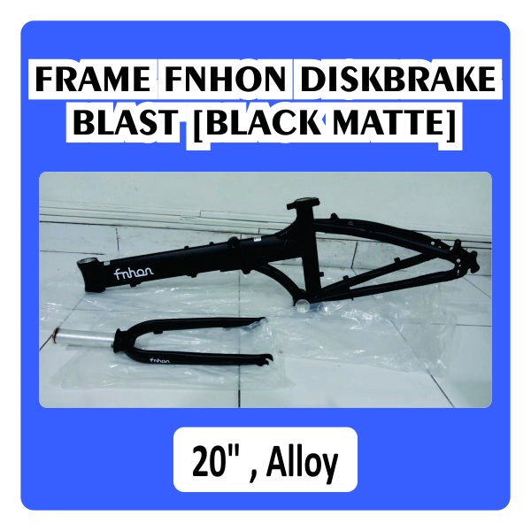 Frame Set FNHON BLAST Black Matte Discbrake 20 inch Db Sepeda Lipat Hitam Doff Alloy Disc brake