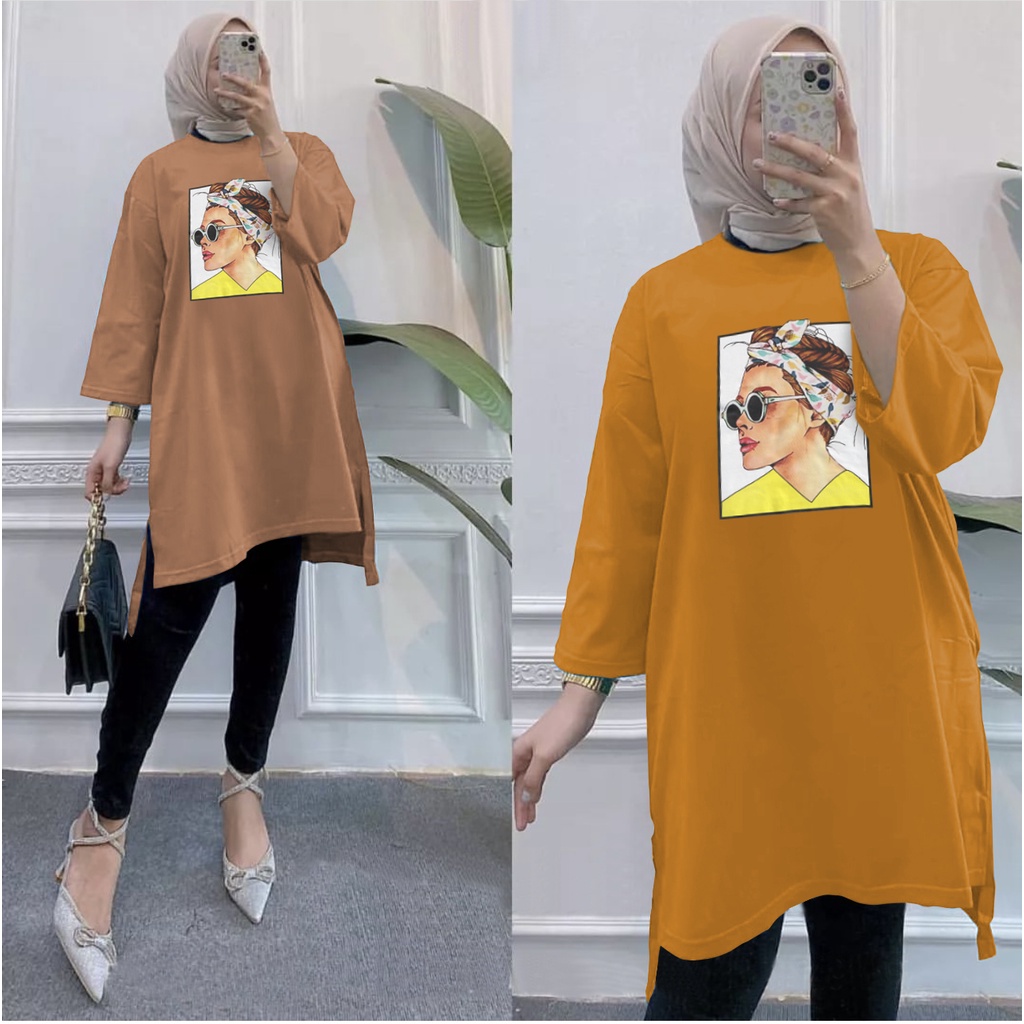 GR TUNIK OVERSIZE BASIC KAOS JUMBO GAMBAR PRINT DTF LEMBUT (BUKAN SABLON) TUNIK BABYTERRY SR02