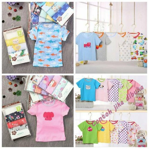 ATASAN PENDEK BAYI 6-24M TEES BLUEFLY KAOS LENGAN PENDEK BAYI ISI 5 PCS (SNI) / TEE LENGAN PENDEK KATUN SNI