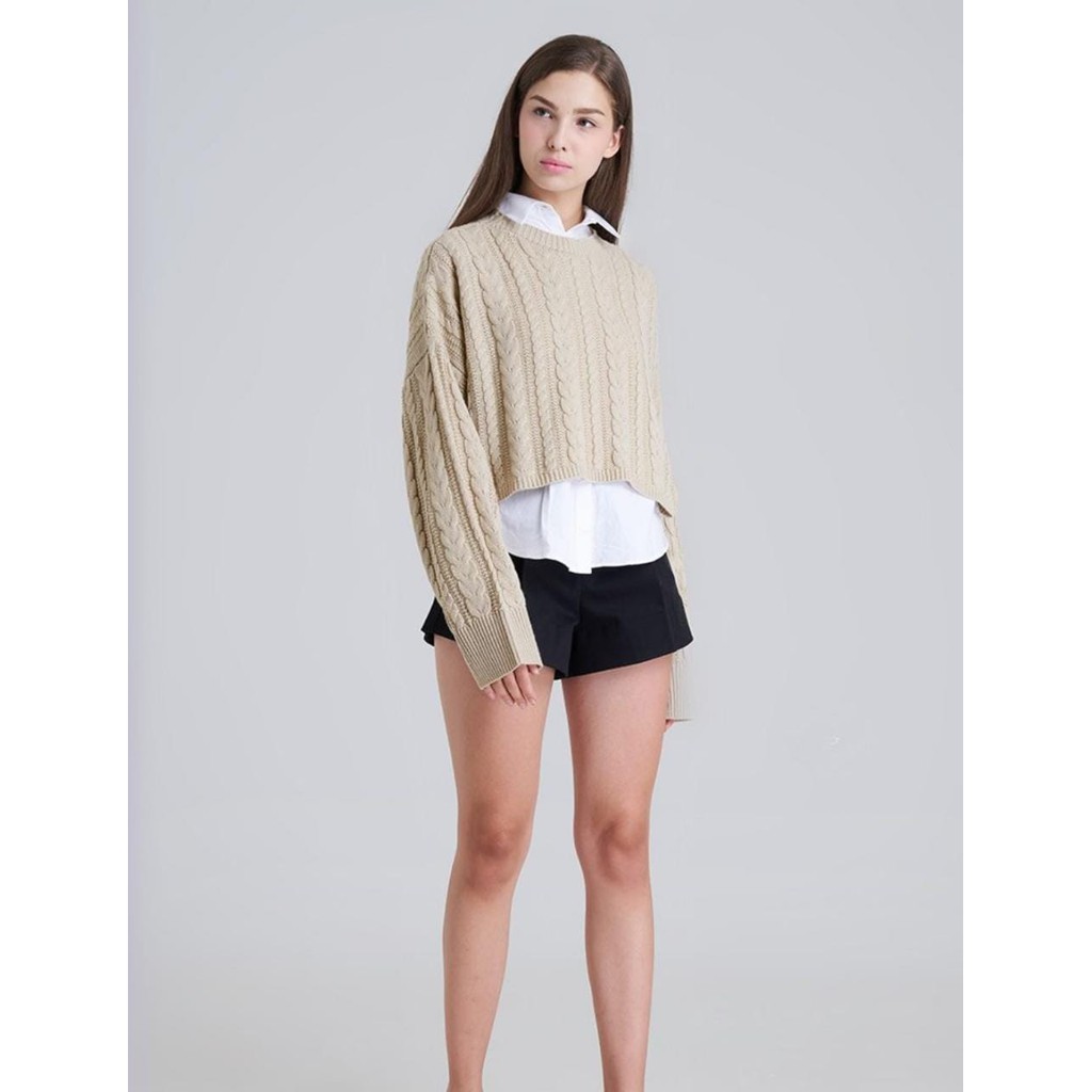 Elior crop cable sweater / sweater crop rajut / lbs sweater crop